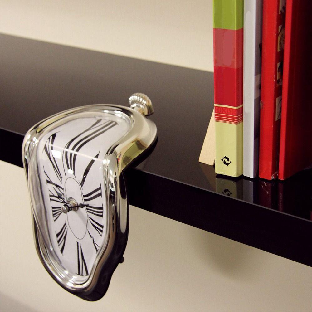 R-flower Melting Clock Dali Style Desain Seni Rumah Desktop Silent