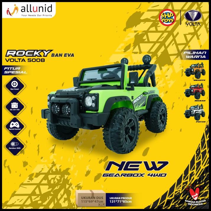 Promo Mainan Anak Mobil Aki Jeep Rocky Ban Karet - Volta 5008