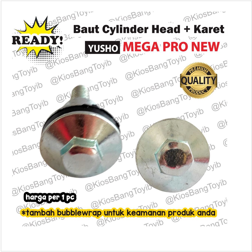 Baut Cylinder Silinder Head + Karet Seal Megapro Mega Pro New (YUSHO)