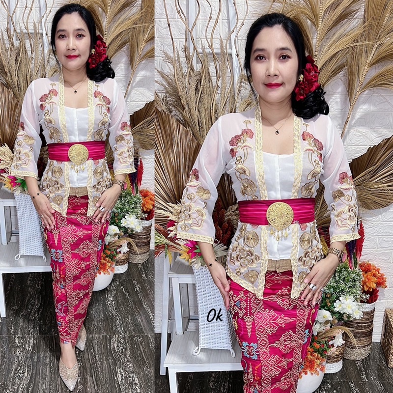 kebaya jadi bordir motif versace