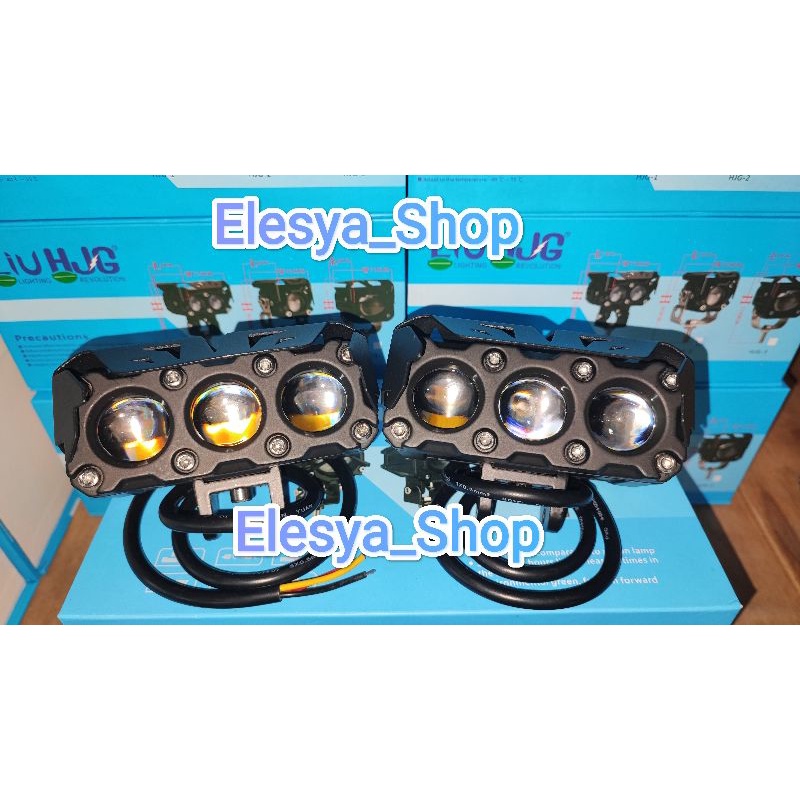 LAMPU TEMBAK FOGLAMP SQL 3 MATA 60WATT MERK HJG PUTIH KUNING HI LOO