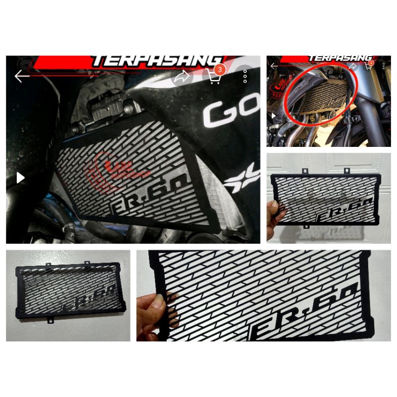 Cover Radiator ER6 ER6N Tutup Radiator Kawasaki ER6 Aluminium Pelindung radiator er6n er 6 n