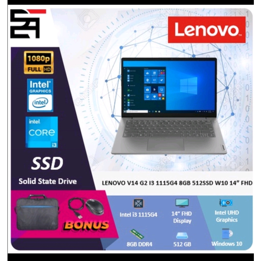 LAPTOP LENOVO CORE 13 14 INCH TYPE  V14 G2 I3 1115 G 4