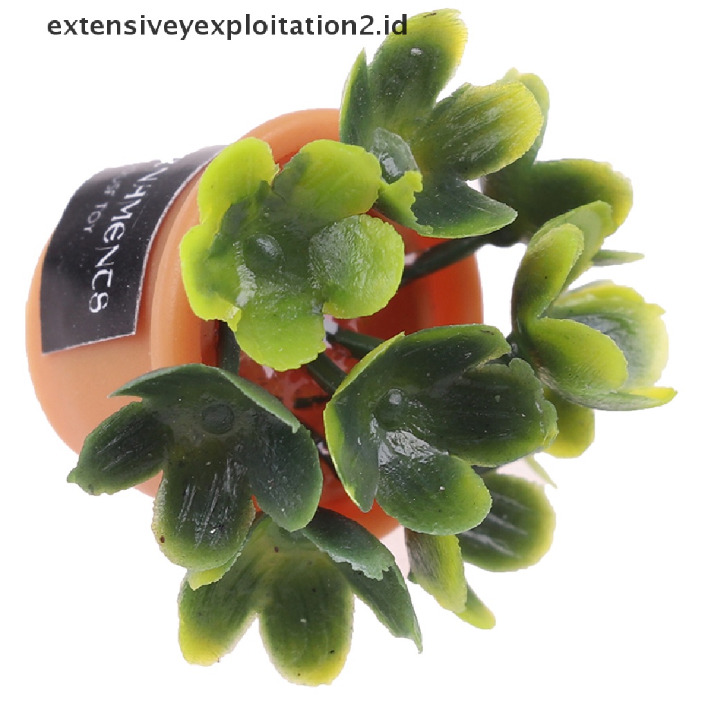 4 Pcs Miniatur Pot Tanaman Hijau Untuk Rumah Boneka