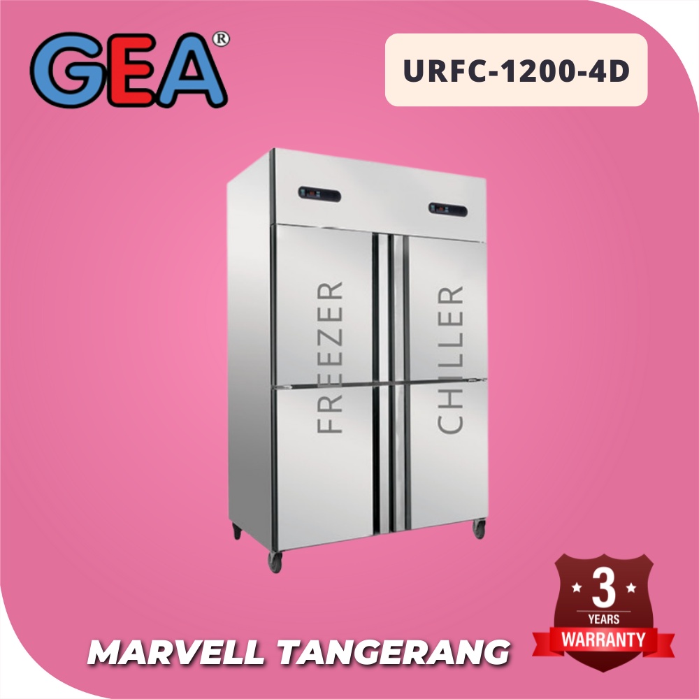 Jual UPRIGHT FREEZER CHILLER GEA URFC12004D KULKAS DAPUR 4 PINTU