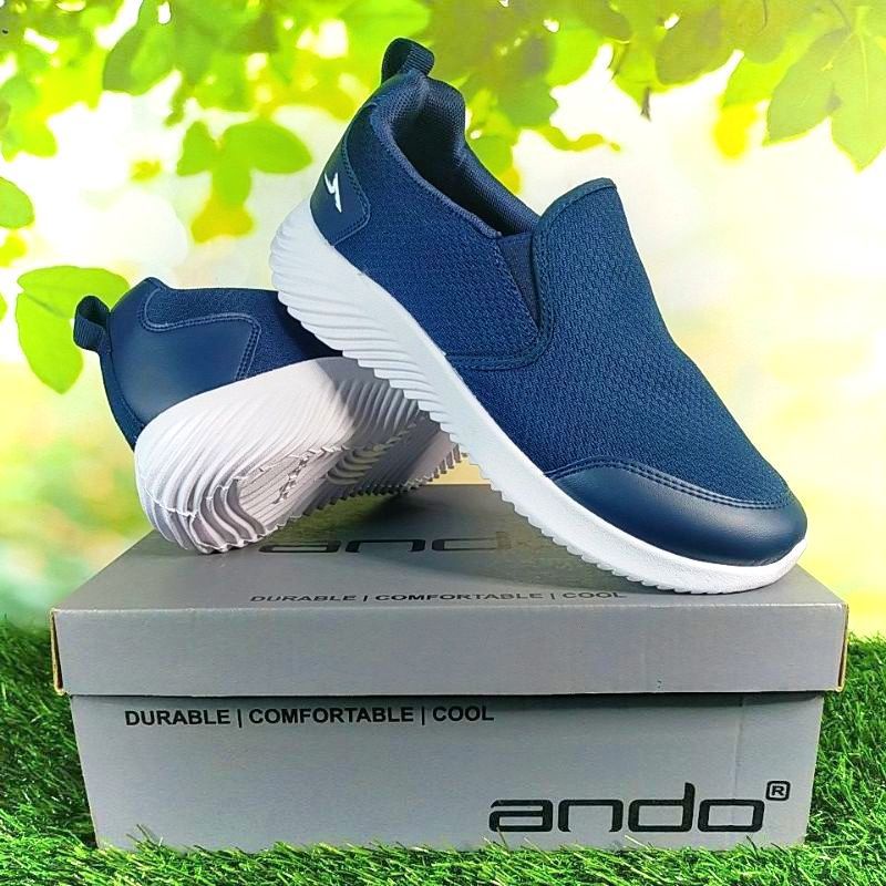 Sepatu Sneakers Ando Original Slip On Selop Pria Wanita