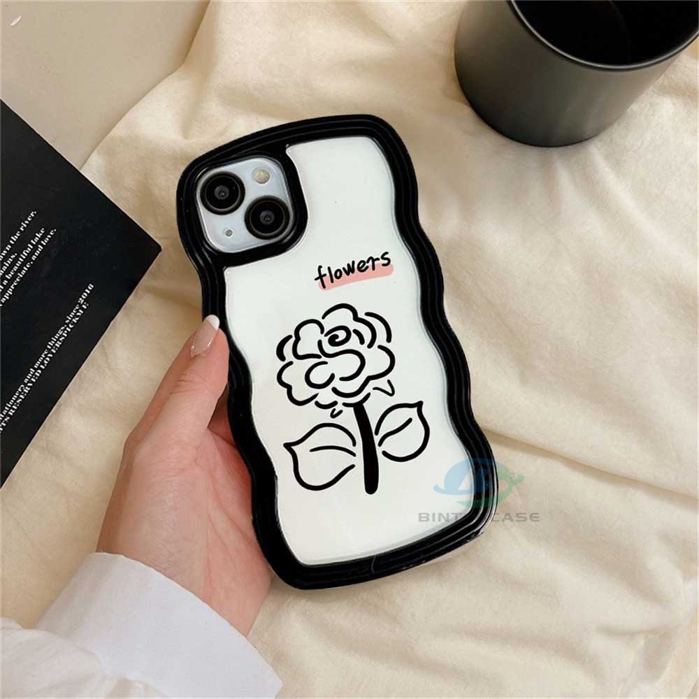 Realme C30 C31 C33 C33 C35 C21Y C25Y Realme 10 RealmeC11 C25 C17 C15 C12 C3 C2 Realme 7i 5 5i 6i 7 Pro Bunga Mawar Tepi Melengkung Casing Handphone TPU Binteacase