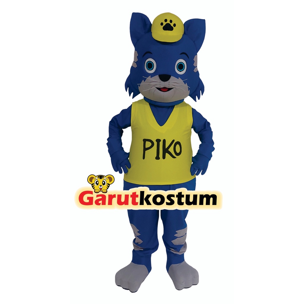Kostum maskot badut kucing fiko setelan dewasa lucu karnaval