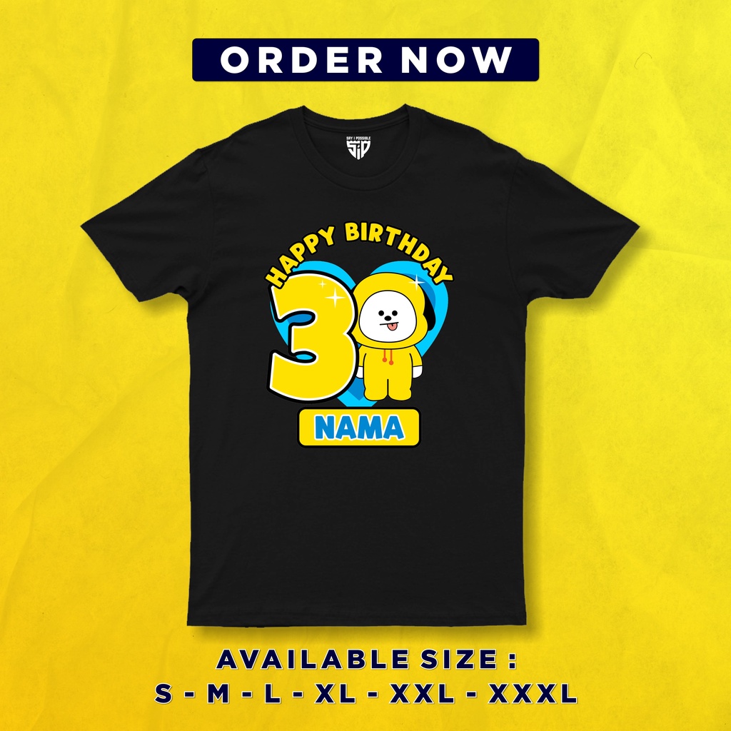Baju Kaos Ulang Tahun Anak / Ultah Keluarga CUSTOM NAMA COUPLE (FREE NAMA + ANGKA) AN011