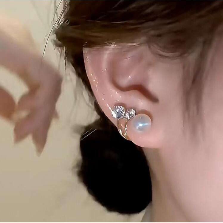 ANTING WANITA KOREA STACEY MUTIARA PEARL HIASAN TELINGA GAYA ELEGANT KUALITAS IMPORT ANT110