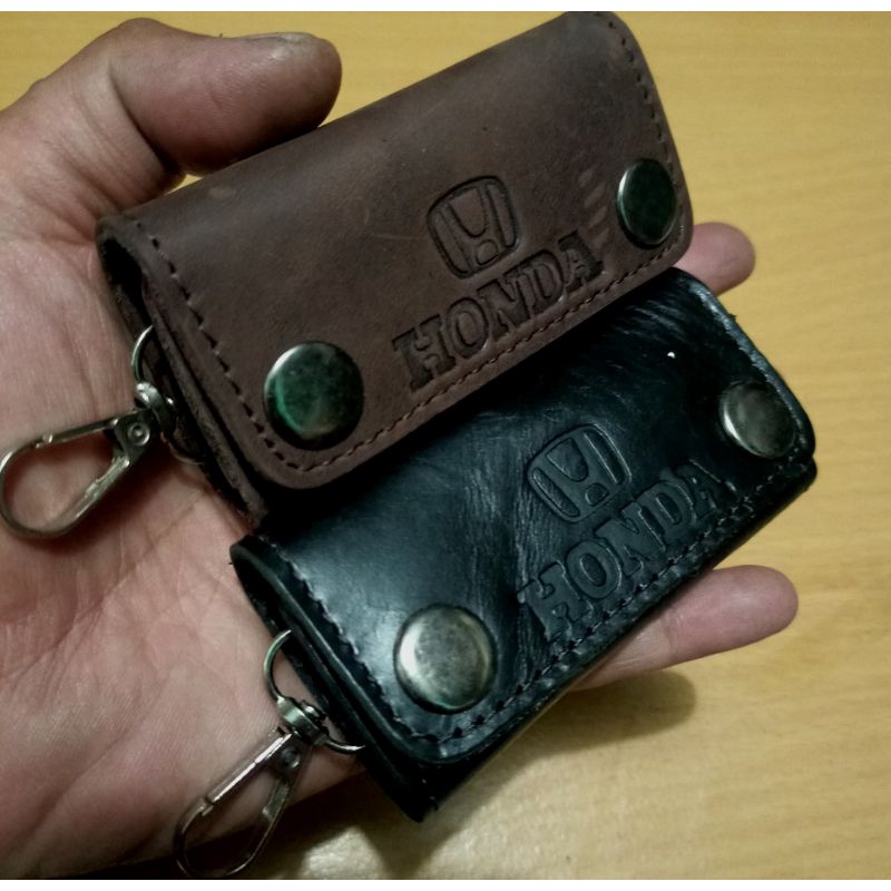 gantungan kunci mobil honda kulit asli original dompet stnk