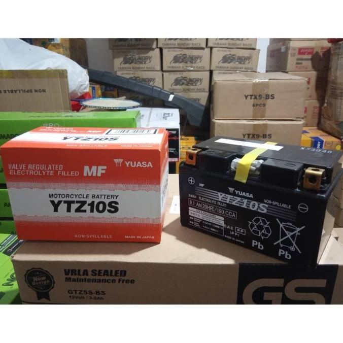 Aki Motor Yamaha R1 -R6 -MT09 -FZ1R Yuasa YTZ10S Jepang-MBTZ10S 9.1Ah
