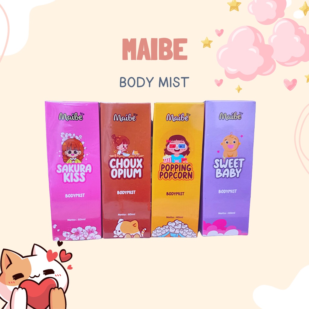 READY BODY MIST MAIBE / BODYMIST MAIBE SAKURA KISS | POPPING POPCORN | CHOUX OPIUM | BABY SWEET