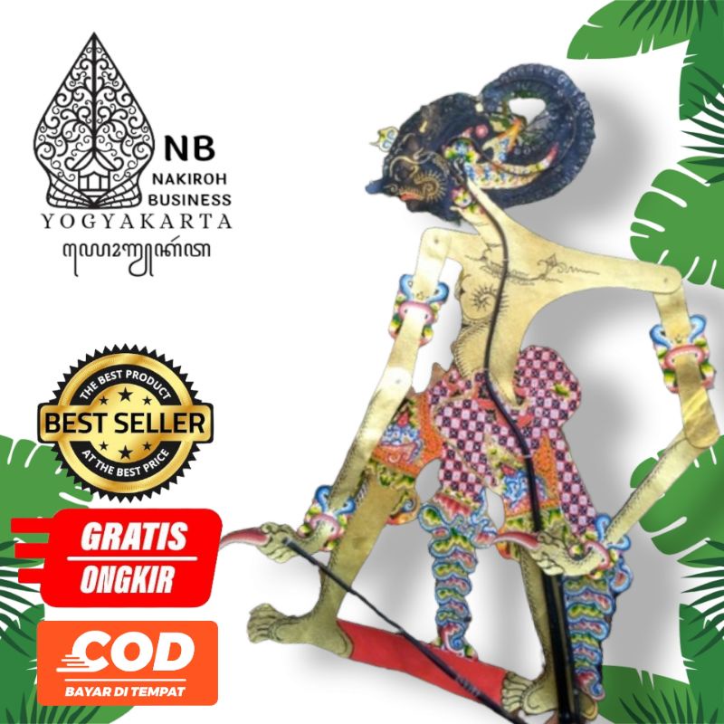 NAKIROHBUSINESS Wayang Kulit Sapi ASLI Werkudoro/Werkudara Ukuran Standar Dalang