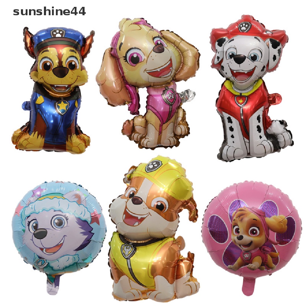 Sunshine Balon Foil Desain Kartun Patrol Chase Marshall Skye Untuk Dekorasi Pesta Ulang Tahun