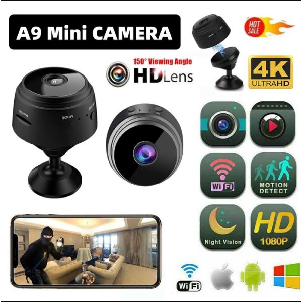 Jual Kamera Mini CCTV A9 - Smart Camera Wifi HD 1080P Micro V380 Kamera ...