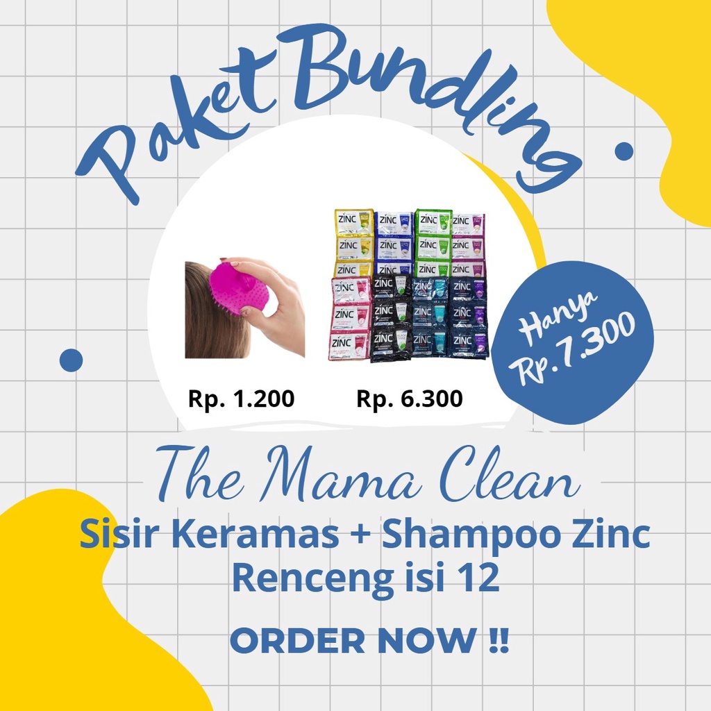 SISIR KERAMAS + SHAMPO ZINC 1 RENCENG 12 PCS (PAKET BUNDLING)