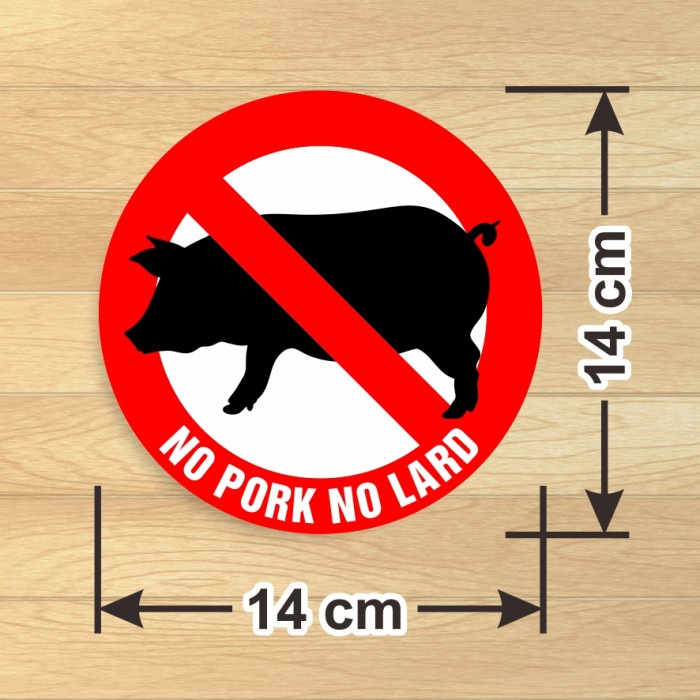 

Label Sticker No Pork No Lard Sign Bundar Halal Tidak Mengandung Babi - 14 cm