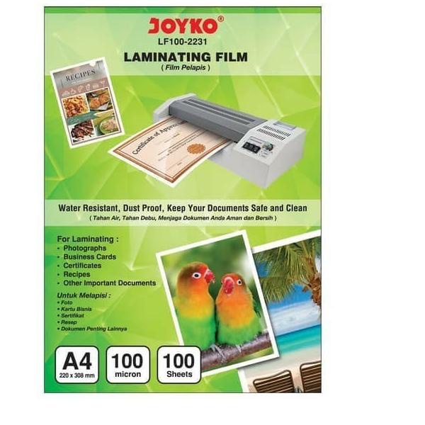 

plastik plastic laminating joyko a4 100 micron laminasi panas