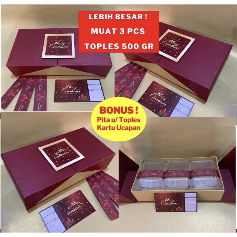 

BOX NATAL KUE KERING ISI 3 / KOTAK HARDBOX CHRISTMAS HAMPERS