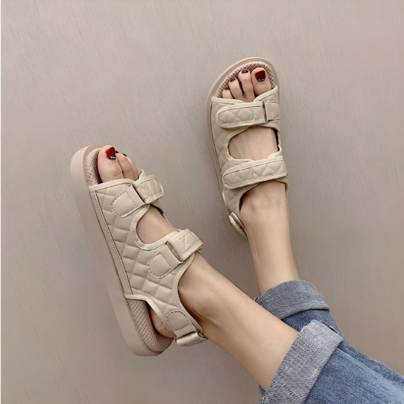 Sandal Wanita Tali AU-01 Terbaru Fashion Korea Sendal Import Remaja Kekinian Hak Datar Bisa Cod