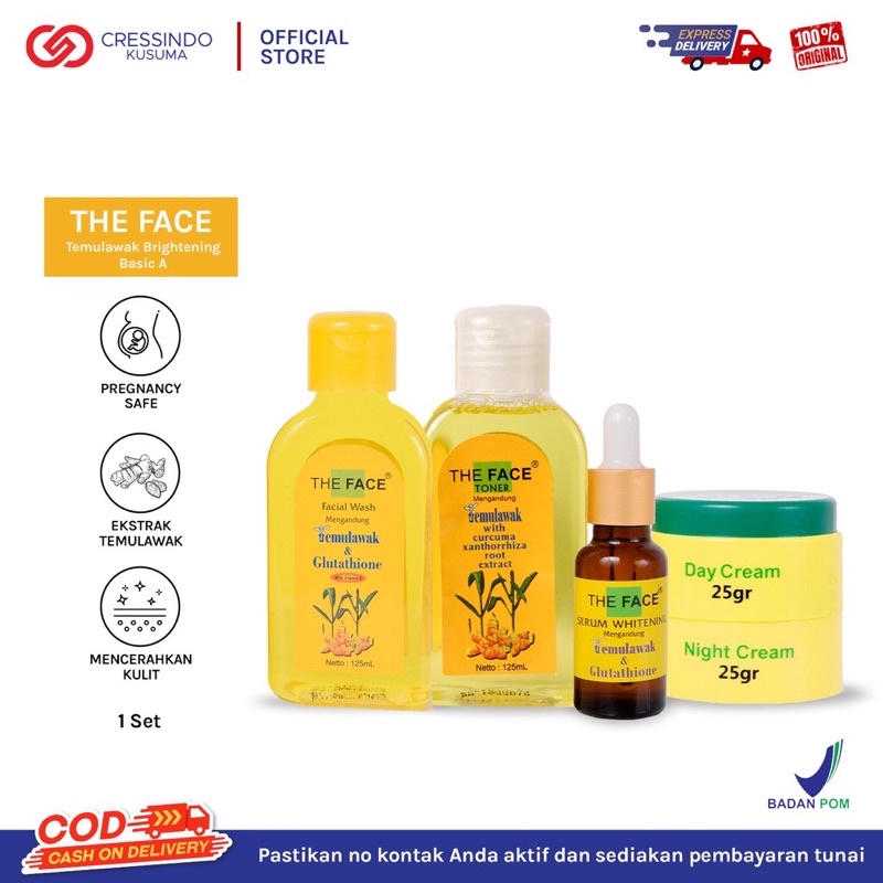 (BISA COD) THE FACE TEMULAWAK BRIGHTENING KIT BASIC A