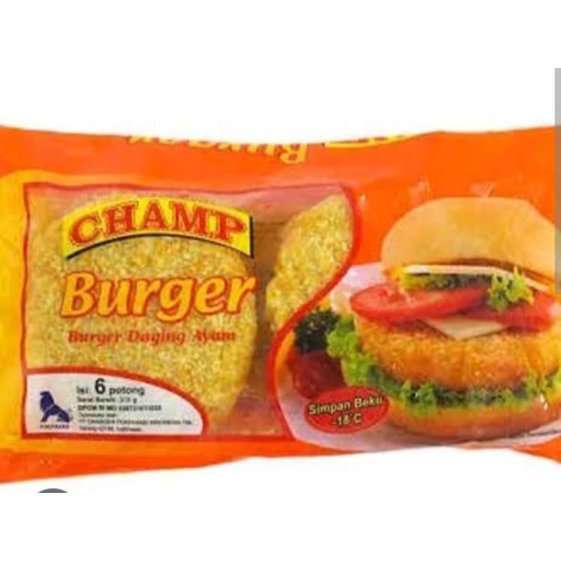 

champ burger daging ayam 6pcs 315gram