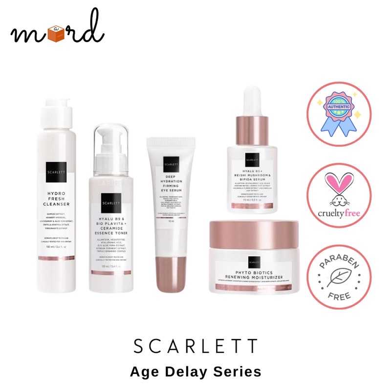 SCARLETT Age Delay Series Serum Toner Eye Cream Moisturizer Cleanser