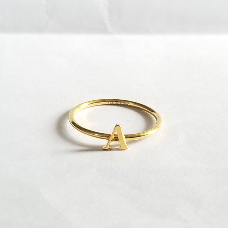 Cincin Inisial huruf bisa request huruf Elegant Emas Asli