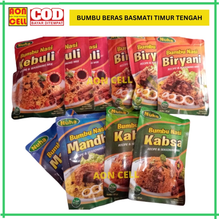 

Bumbu Beras Basmati Arab Timur Tengah India Nasi Kebuli Instant 100% NON MSG & PENGAWET Bumbu Nasi Biryani Kebuli Mandhi Kabsa Bukhori ORIGINAL 60gr