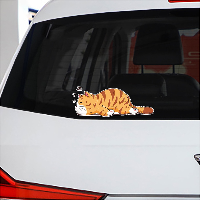 Stiker Mobil Kucing Peliharaan Kartun Kucing Lucu Lecet Reflektif Anti Air Mobil Side Window Body Modifikasi Lucu Stiker Motor Decals