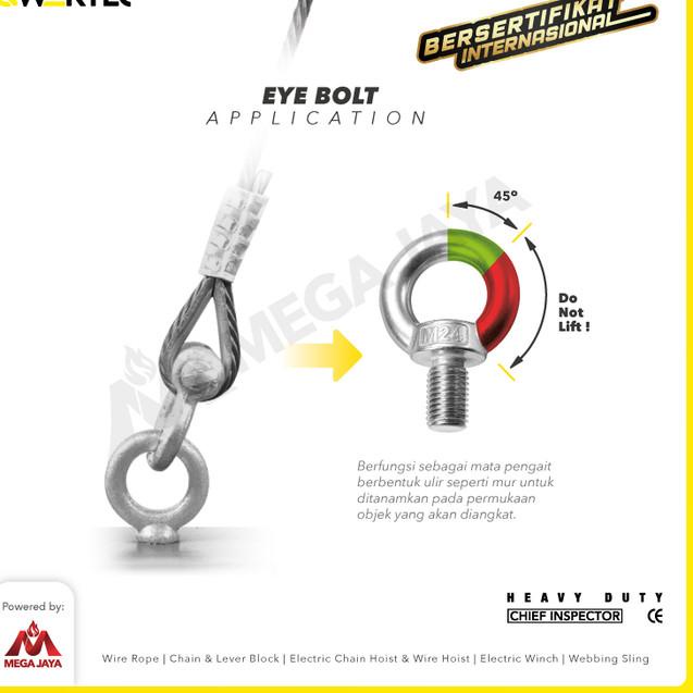 Eye Bolt / Mata Baut Galvanized M24 POWERTEC