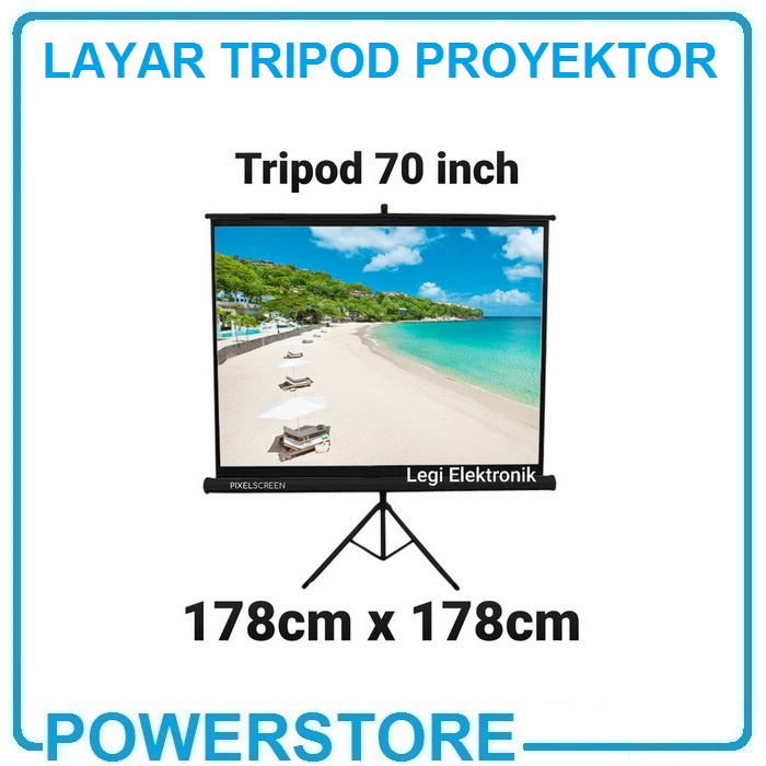 Pixel Layar Tripod Proyektor 70 Inch Projector Screen