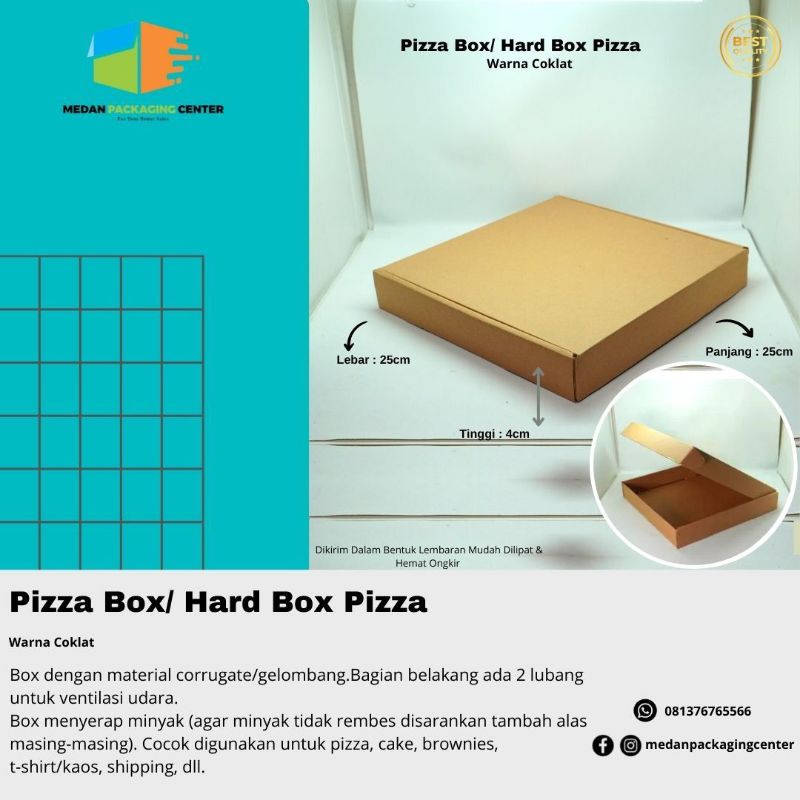 Pizza Box Brown (26x25x24cm) / box kue / box hampers / box kado