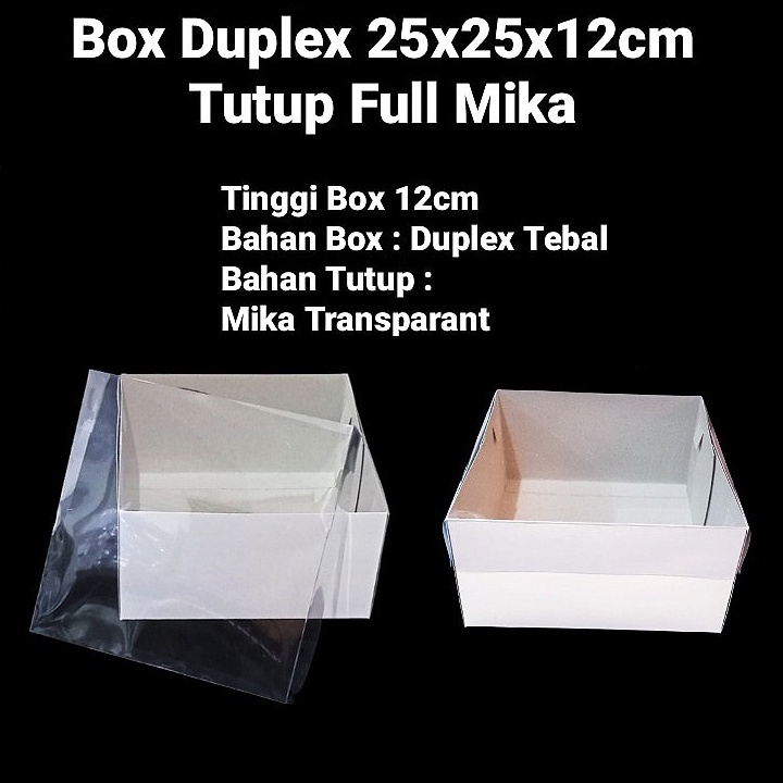 

kardus mika packaging chiffon cake dus hampers lapis legit box kemasan kue kotak ukuran 25x25x12 cm