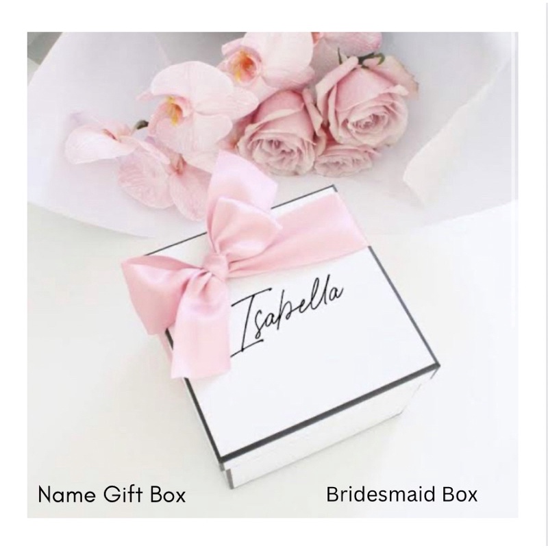 

Name Gift Box Bridesmaid Box Kotak Nama Pita Kotak Kado Pita