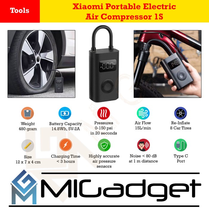 Xiaomi Mijia Digital Air Pump - Air Compressor - Xiaomi Pompa Angin