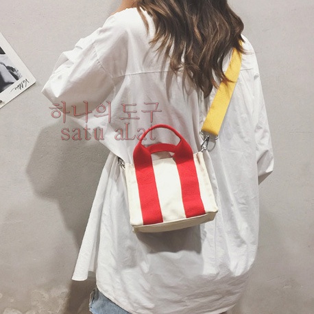 SATU ALAT Tas Selempang MIKASHA 100% Canvas Premium Tebal Tas Kanvas