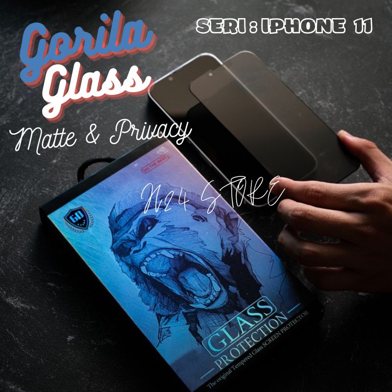 ( PRIVACY & MATTE ) gorilla glass Iphone 11 11 Pro 11 Pro Max screen protector anti fingerprint temp