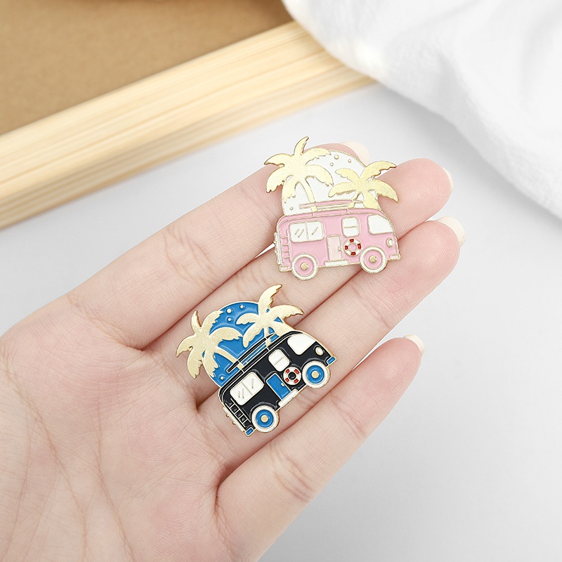 Bros Pin Enamel Desain Kartun Bus Mini Lucu Aksesoris Wanita