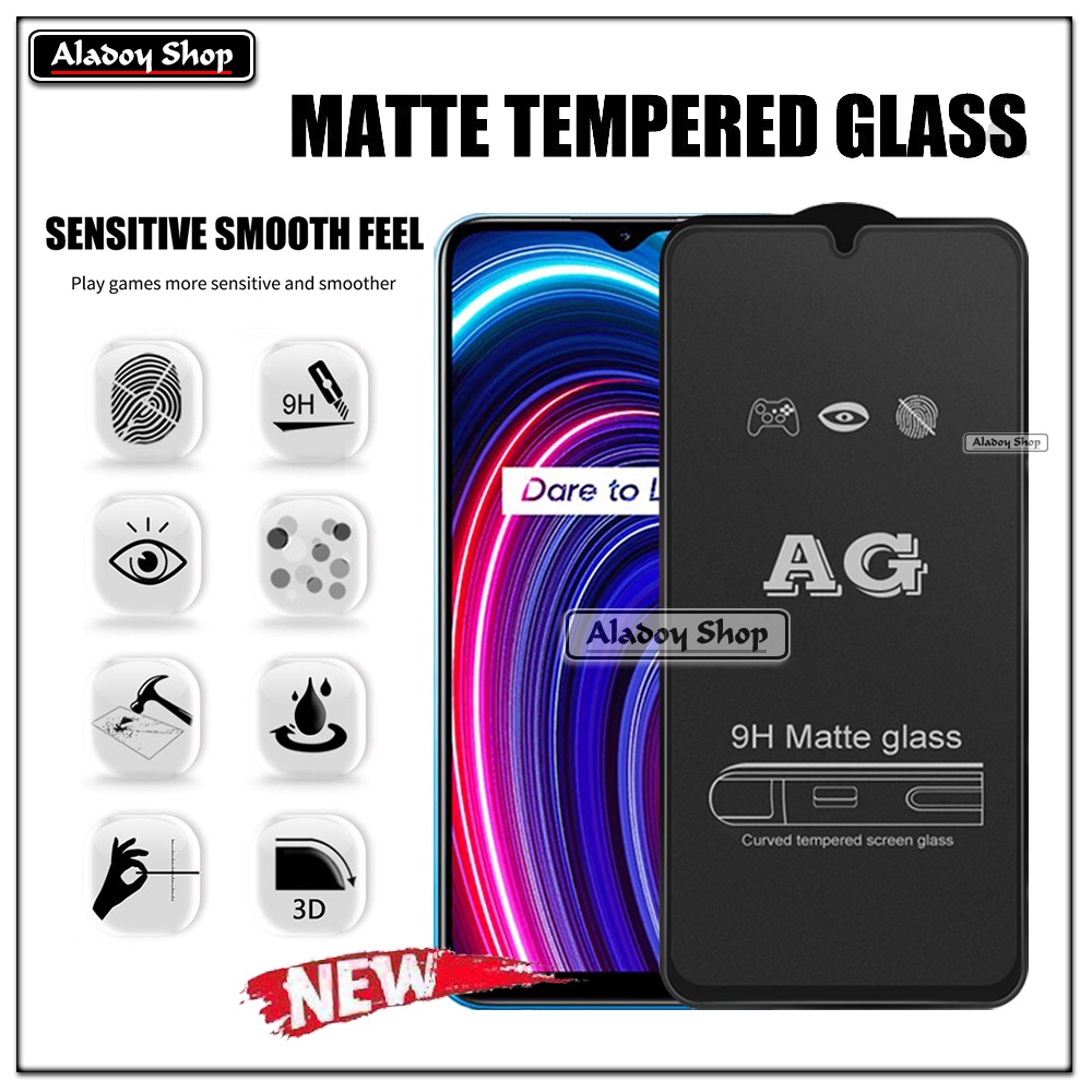 Realme C25Y PAKET 2IN1 Tempered Glass Matte Anti Glare Full Layar dan Tempered Glass Kamera