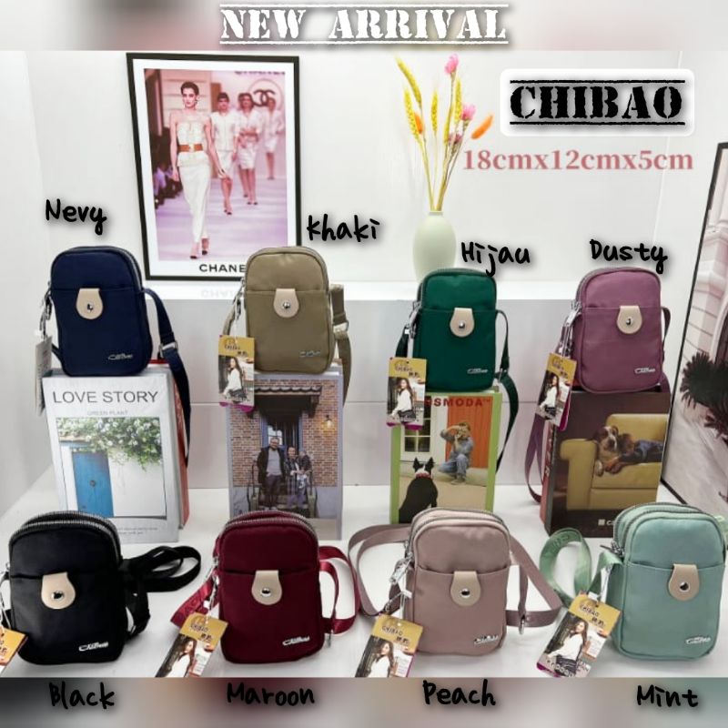 TAS SELEMPANG HP ORI CHIBAO KANVAS 3Ruang