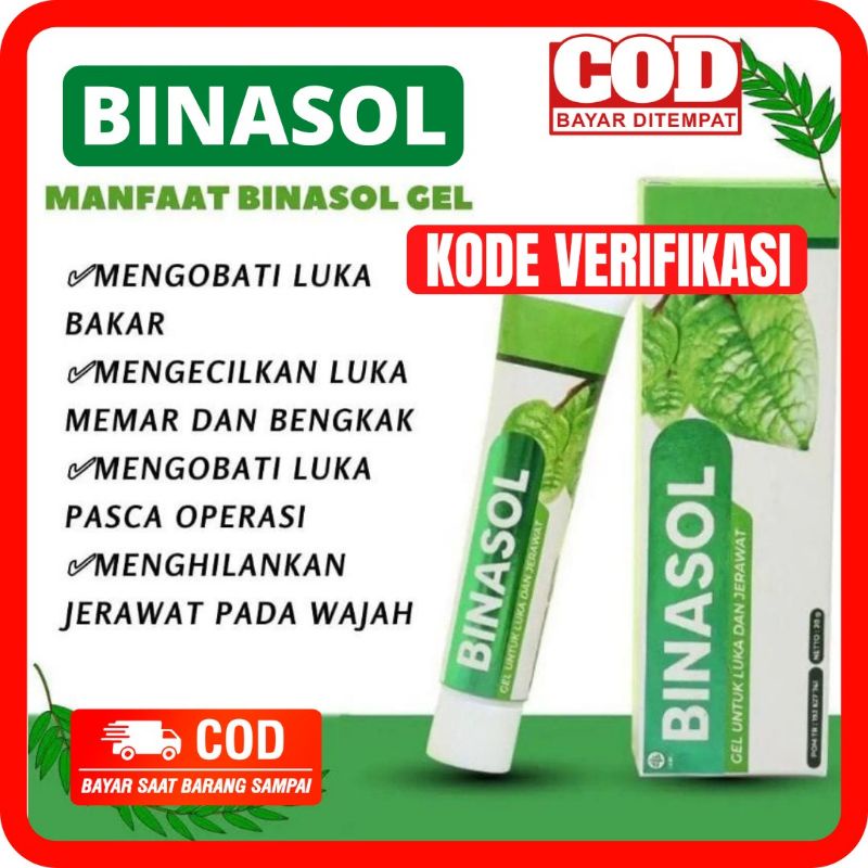 [𝗕𝗜𝗦𝗔 𝗖𝗢𝗗] 𝗕𝗜𝗡𝗔𝗦𝗢𝗟 - BINASOL SALEP Binasol Gel Penghilang Jerawat Obat Luka Bakar Luka Cesar Sesar L
