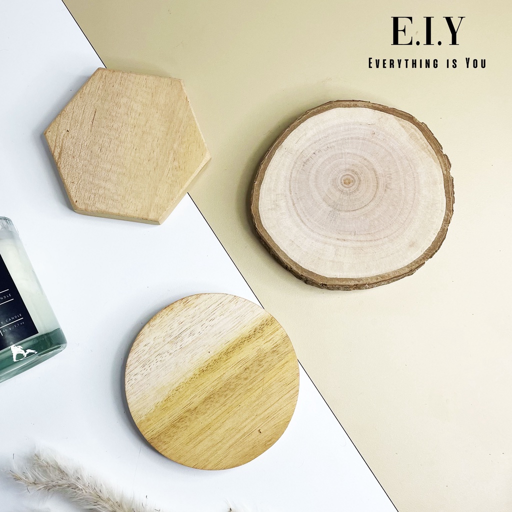 Tatakan Kayu Coaster Kayu Aesthetic Untuk Tatakan Lilin Aromaterapi