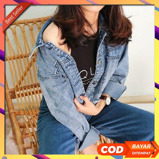 Jaket Jeans Cewek Kekinian Jumbo Jacket Jins Denim Remaja Oversiz Av405 Jaket Denim Serut Amanda Des