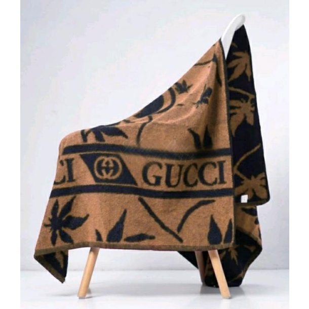 HANDUK MANDI DEWASA TEBAL SUPER JUMBO 75X150-COKLAT GUCCI BUNGA