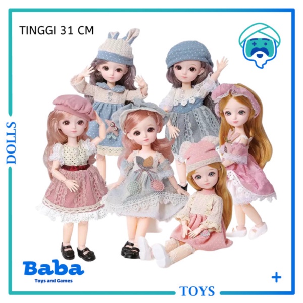 

Jual Mainan Anak Boneka Korea Princess Cantik Elegan 23 Join Doll 3D 31cm Murah