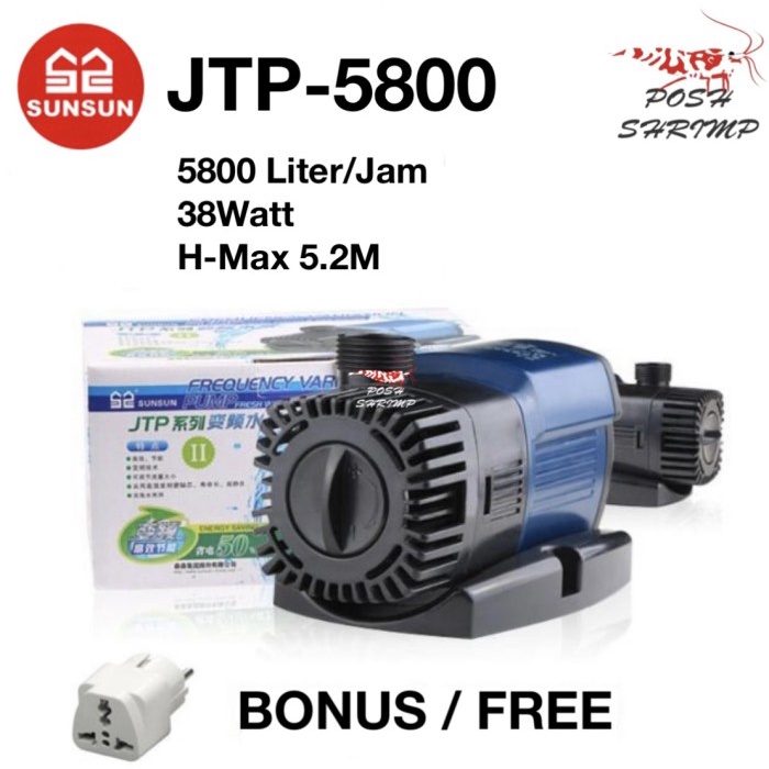 Sunsun JTP 5800 JTP5800 Pompa Kolam Ikan Koi Pompa Aquarium