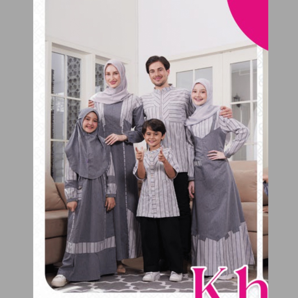 Couple Keluarga Khatulistiwa Abu Sarimbit Rauna Terbaru 2023 Baju Couple Pasangan Lebaran Kekinian Modern