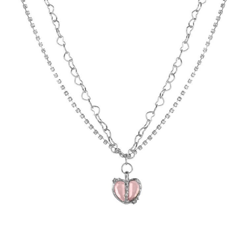 Fancyqube Kalung Choker Rantai Klavikula Hias Liontin Hati Gaya Punk Vintage Untuk Wanita